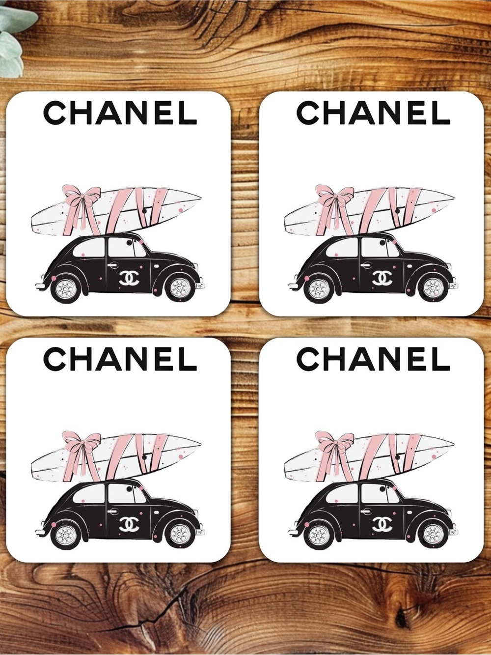 HANDMADE FASHION Set of 4 Ceramic Drink Coasters